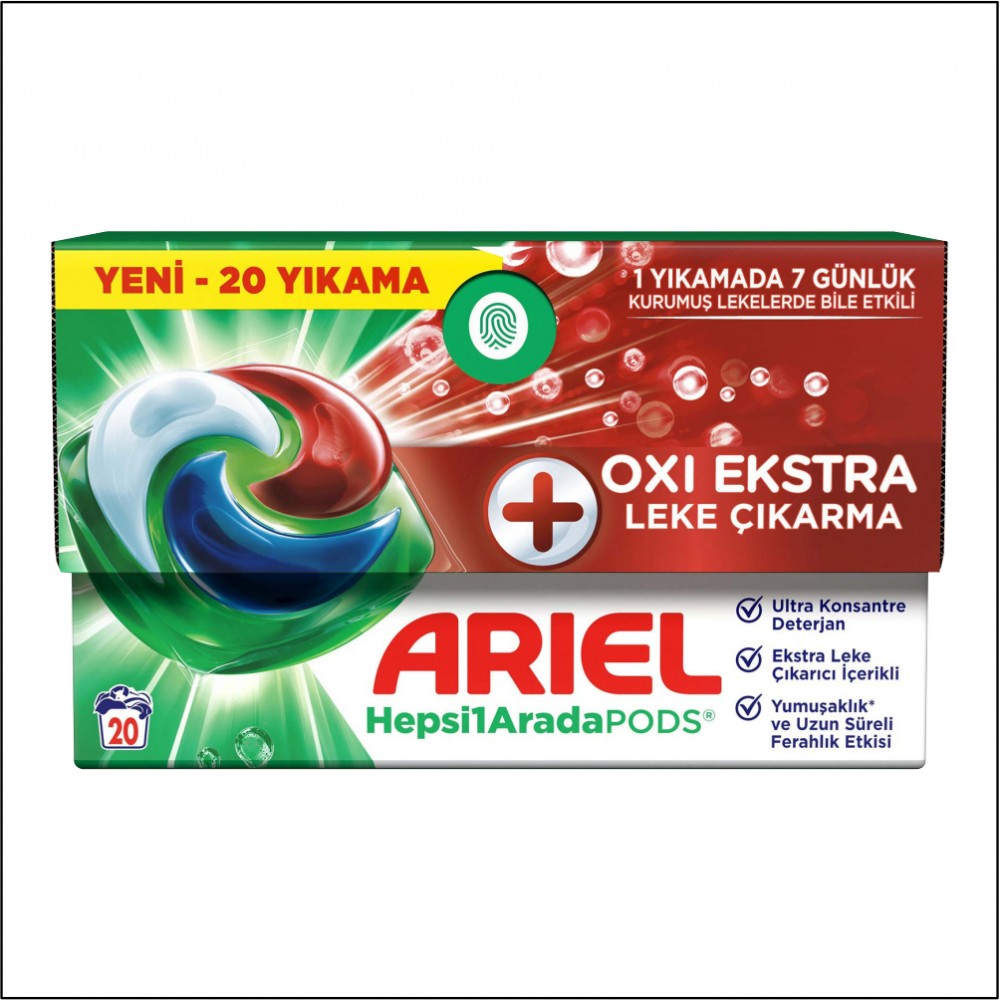 Ariel Çamaşır Makina Kapsülü Extra Leke Çıkarma 20'li