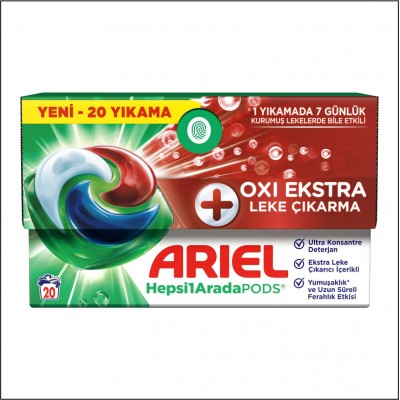 Ariel Çamaşır Makina Kapsülü Extra Leke Çıkarma 20'li