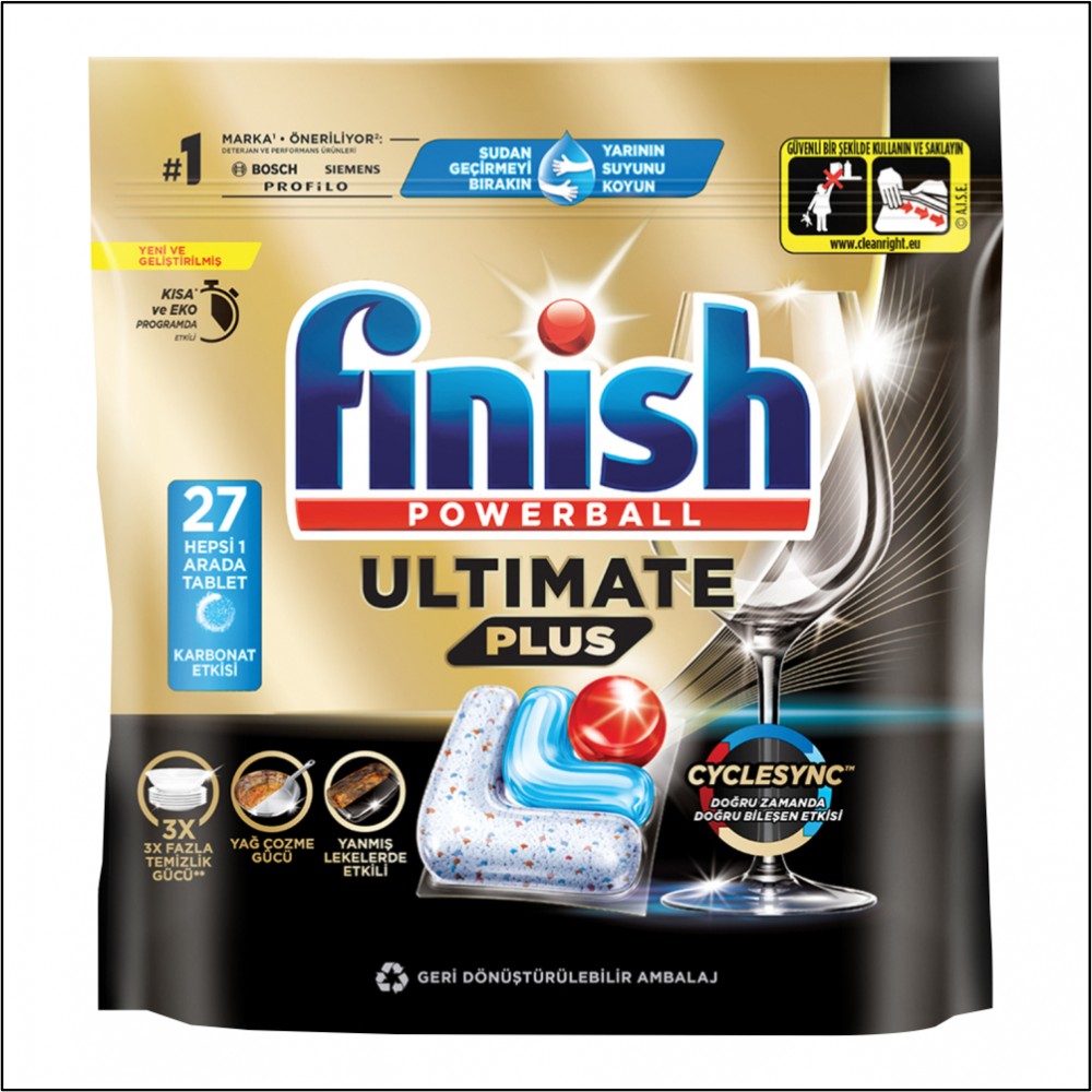 Finish Ultimate Plus Bulaşık Makina Tableti 27'li Finish Ultimate Plus Bulaşık Makina Tableti 27'li