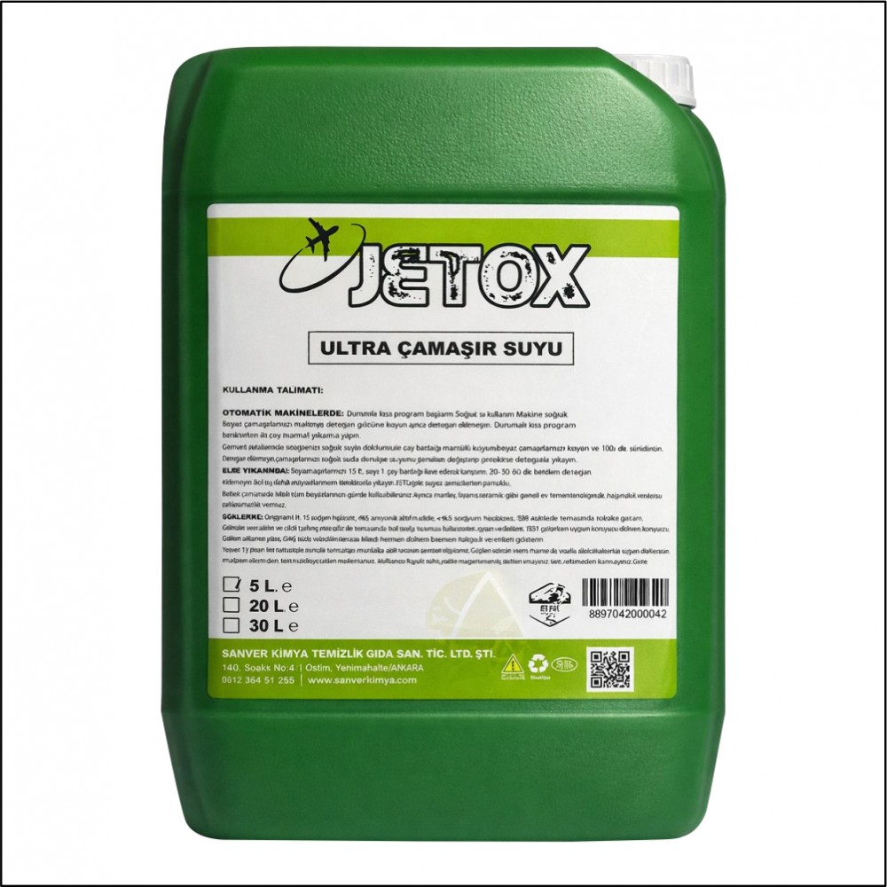 Jetox Ultra Çamaşır Suyu - 5/20/30Kg