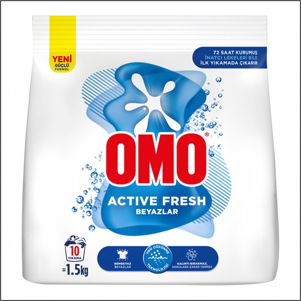 Omo Active Fresh Beyazlar Toz Deterjan - 1,5Kg
