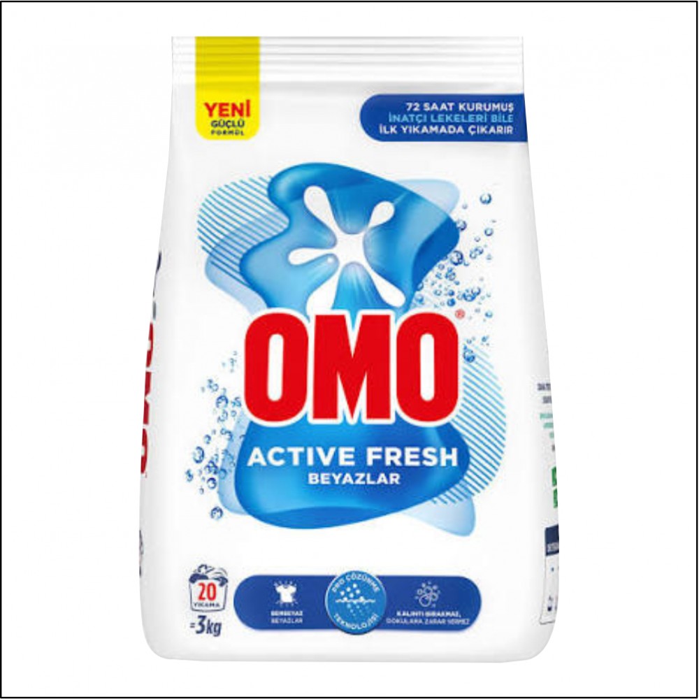 Omo Active Fresh Beyazlar Toz Deterjan - 3Kg