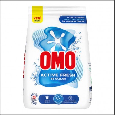 Omo Active Fresh Beyazlar Toz Deterjan - 3Kg