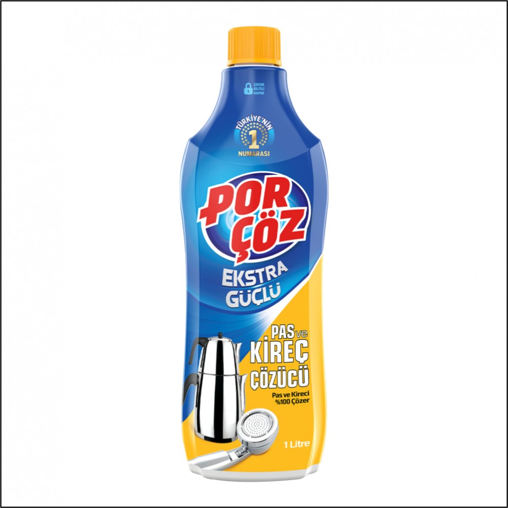 Porçöz Extra Güçlü Pas Kireç Çözücü - 1lt