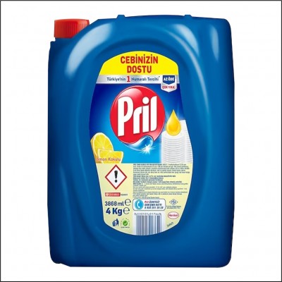 Pril Sıvı Elde Bulaşık Deterjanı Limon Kokulu - 4Kg