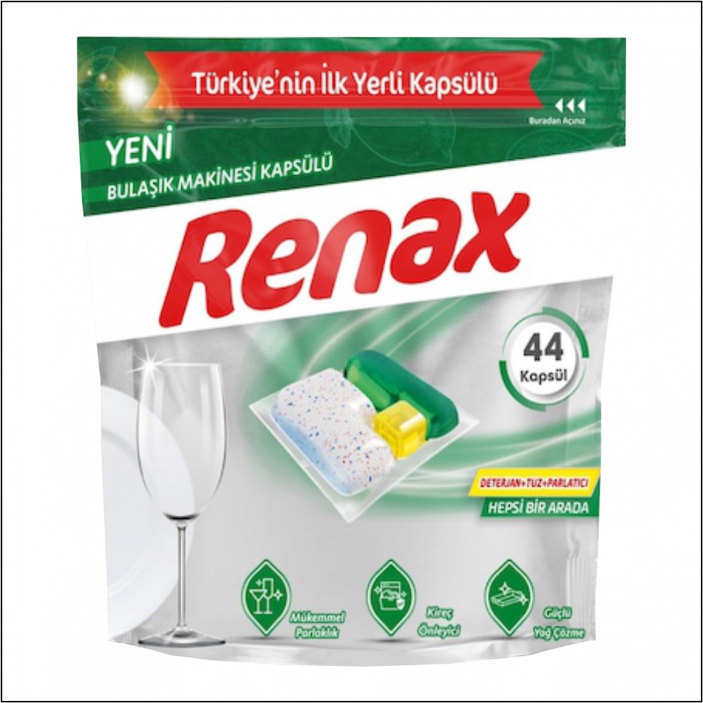 Renax Bulaşık Makina Tableti 44'lü Renax Bulaşık Makina Tableti 44'lü