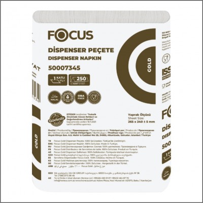 Focus Gold Dispenser Peçete - 250 Yaprak