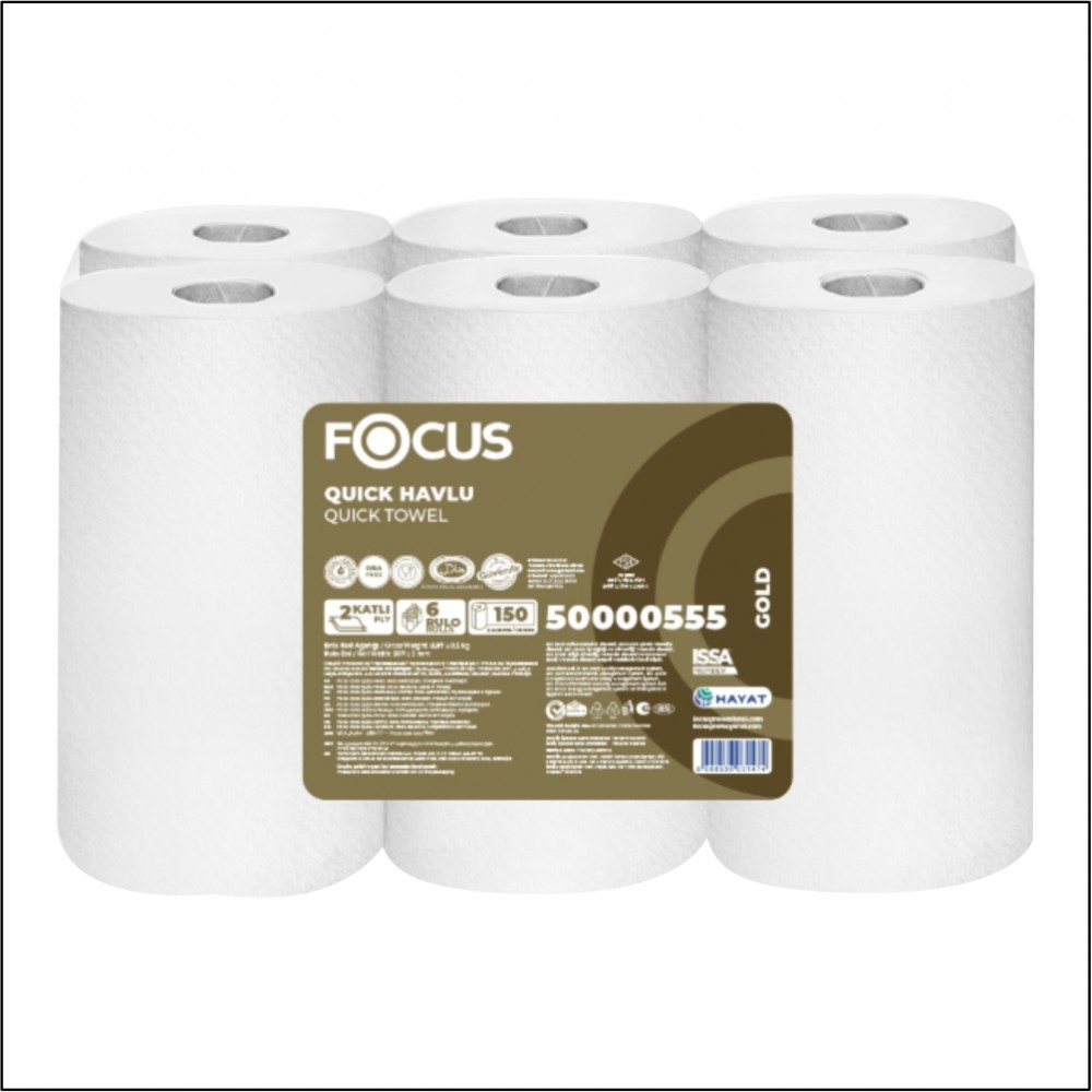 Focus Gold Quick Sensörlü Havlu Kağıt - 8,971 Kg - 6 Rulo   