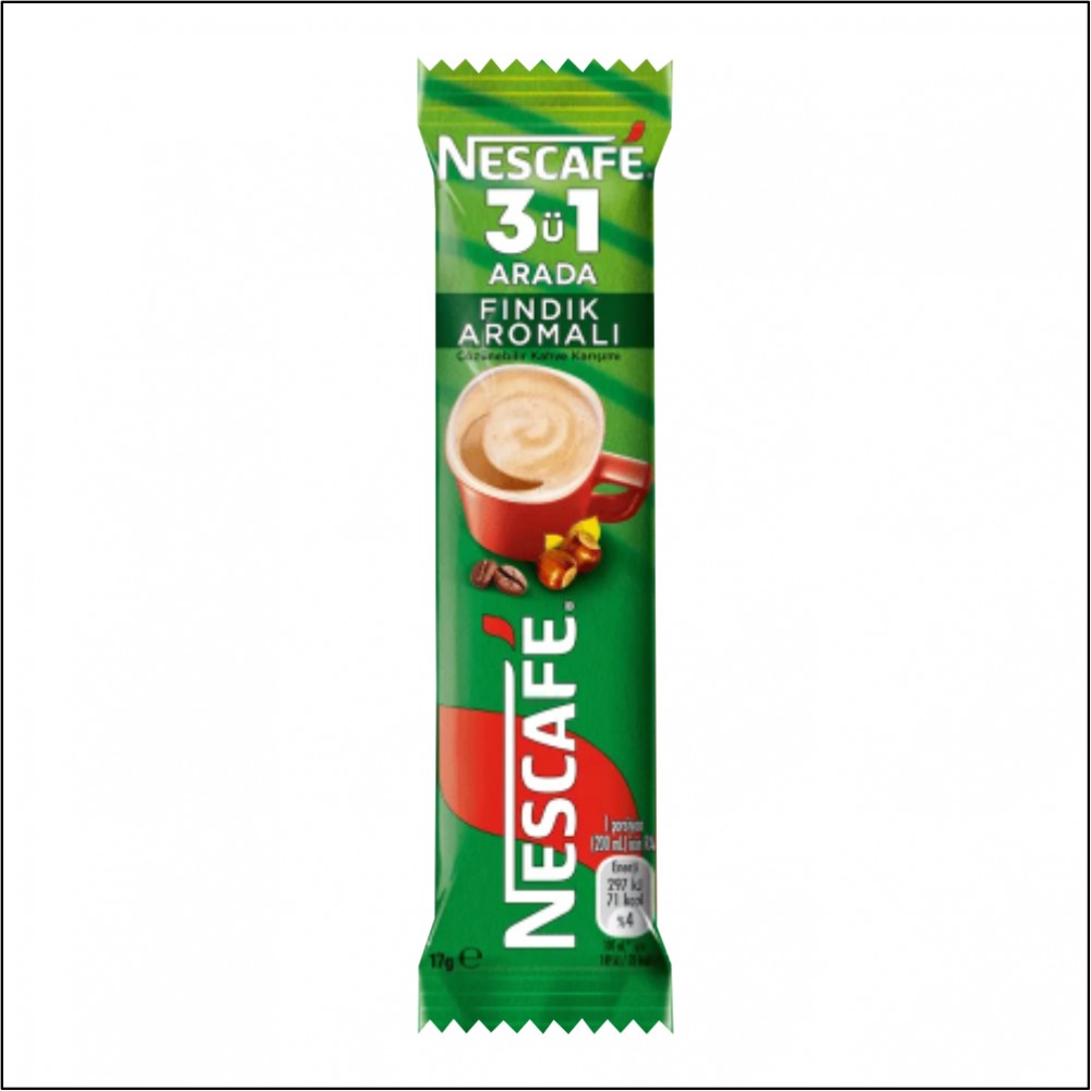 Nescafe 3ü1 Arada Fındık Aromalı - 17gr Nescafe 3ü1 Arada Fındık Aromalı - 17gr
