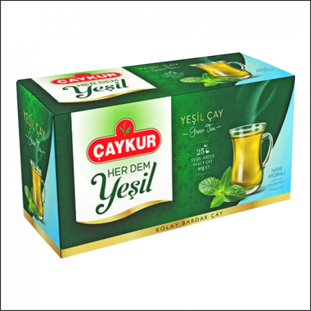 Çaykur Her Dem Nane Aromalı Yeşil Bardak Çay - 25'li