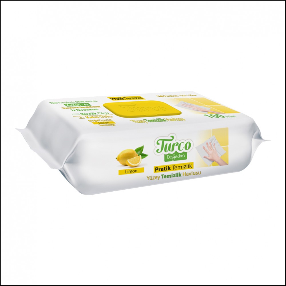 Yüzey Temizleyici - Turco - Limon - 100'lü