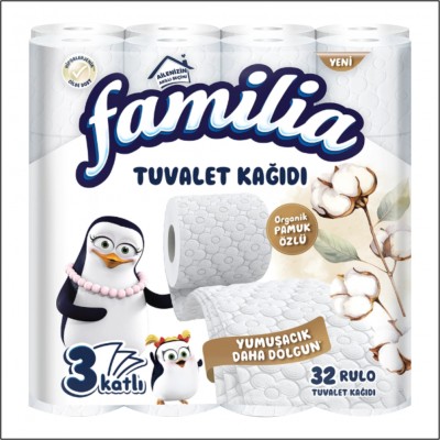 Familia Organik Pamuk Özlü Tuvalet Kağıdı - 32 Rulo
