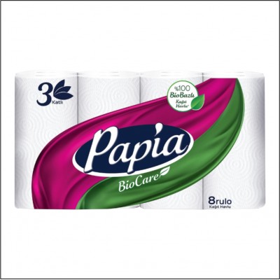 Papia Biocare Kağıt Havlu - 8 Rulo