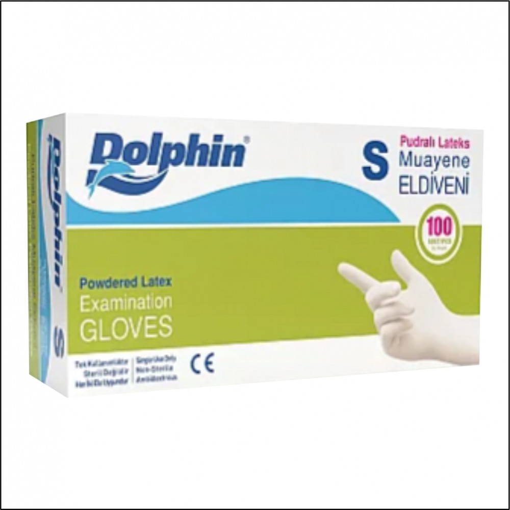 Eldiven - Dolphın Pudralı Latex Beyaz