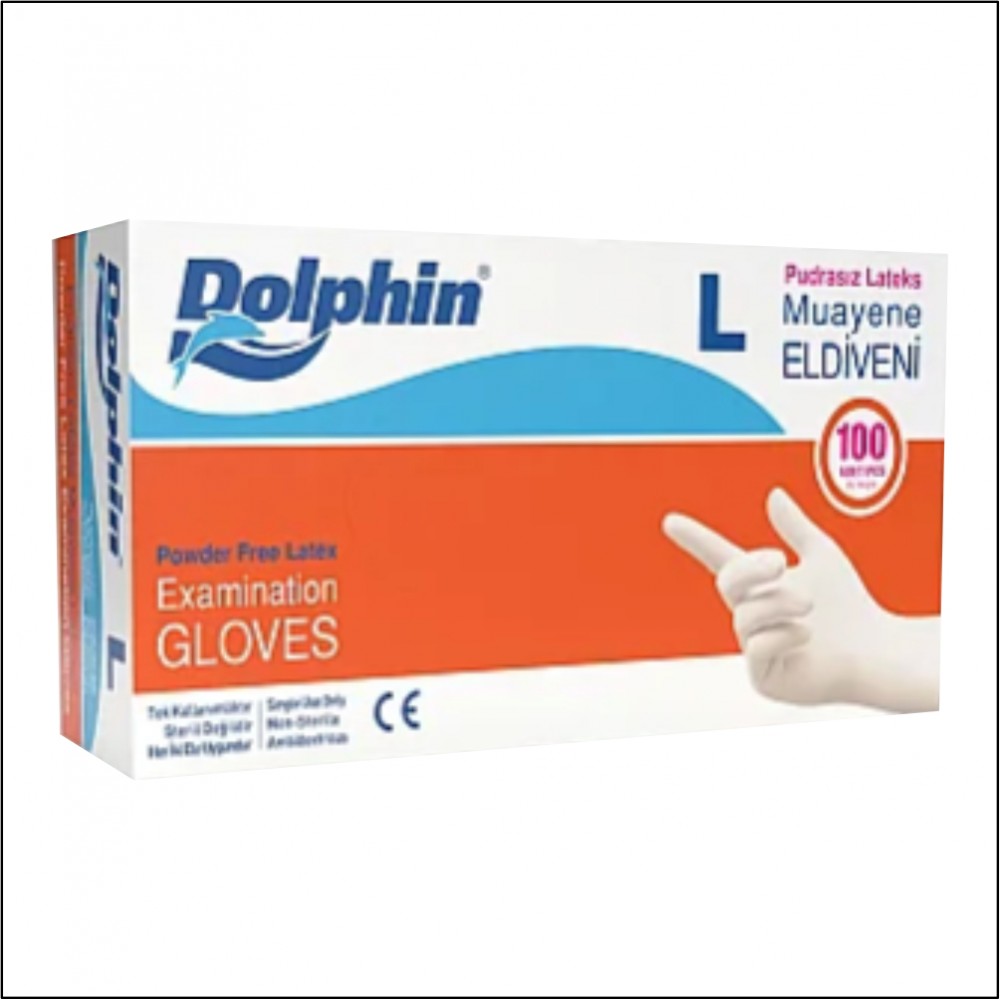 Eldiven - Dolphın Pudrasız Latex Beyaz
