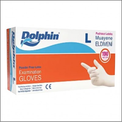 Eldiven - Dolphın Pudrasız Latex Beyaz