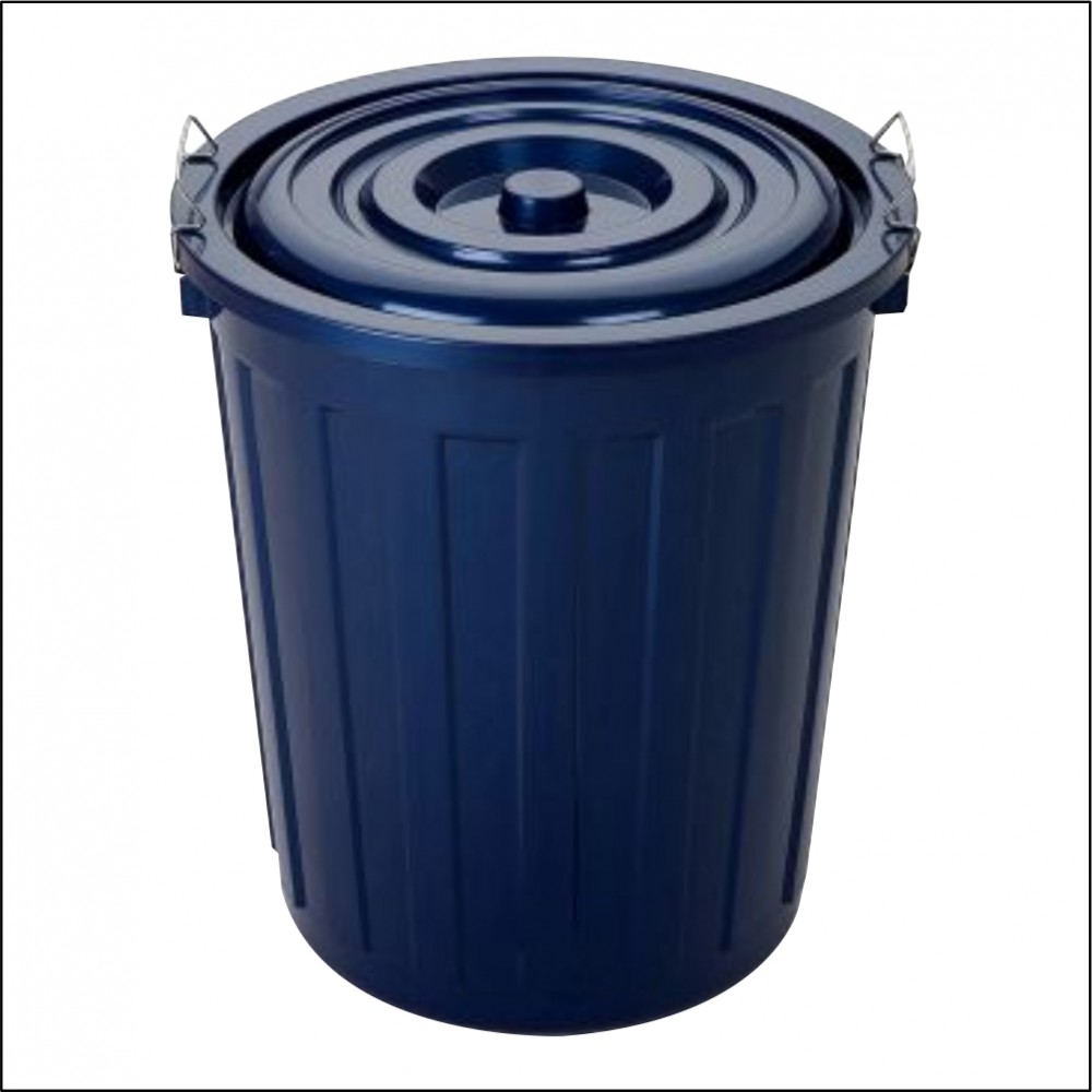 Çöp Kovası - Yuvarlak - Kapaklı - 48lt