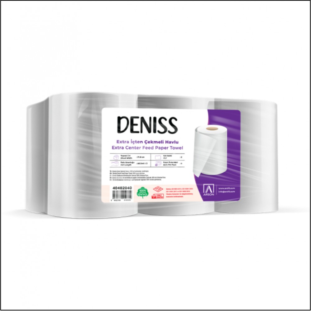 Deniss Extra İçten Çekmeli Havlu 4 Kg - Koli