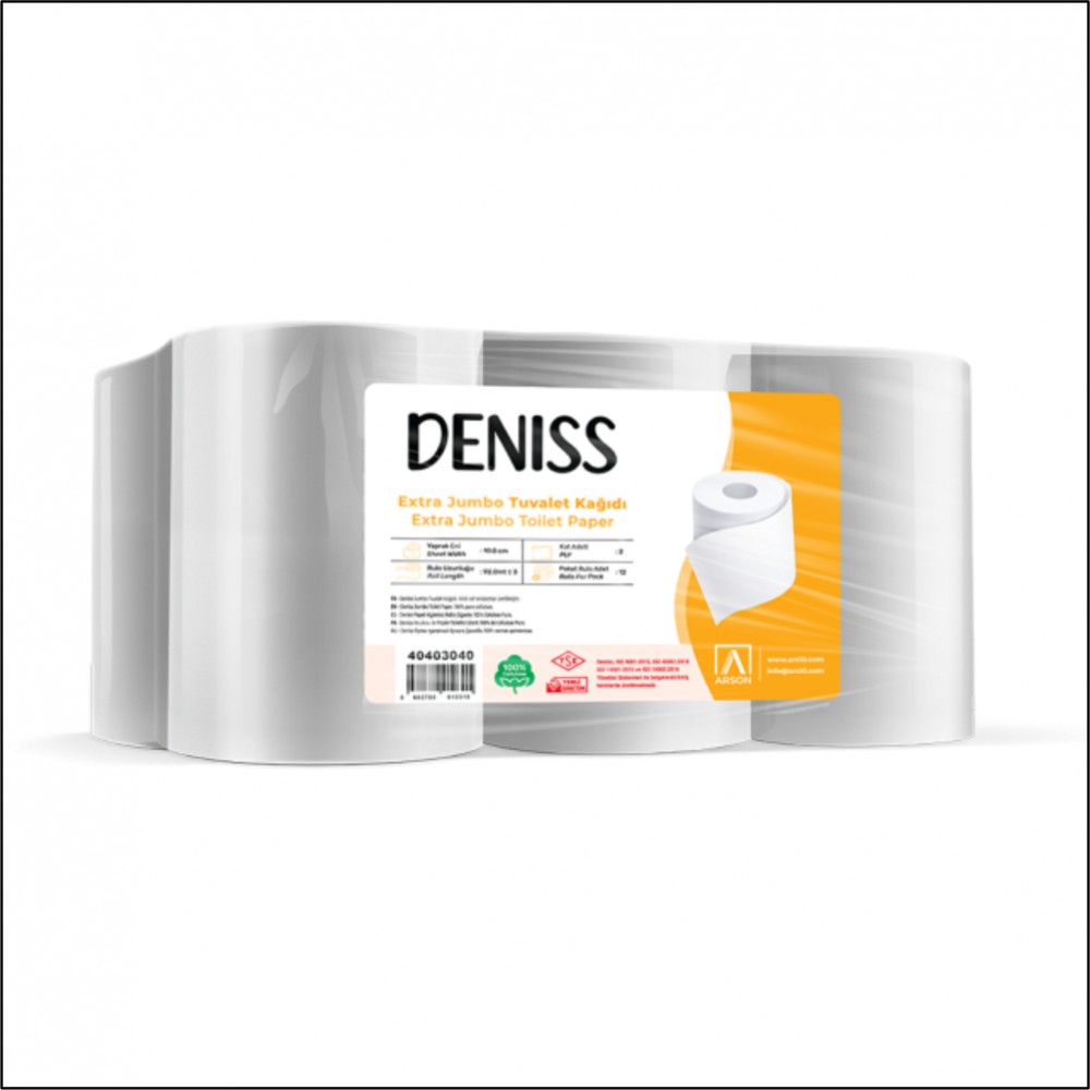 Deniss Extra Tumbo Tuvalet Kağıdı - 4 Kg - Koli