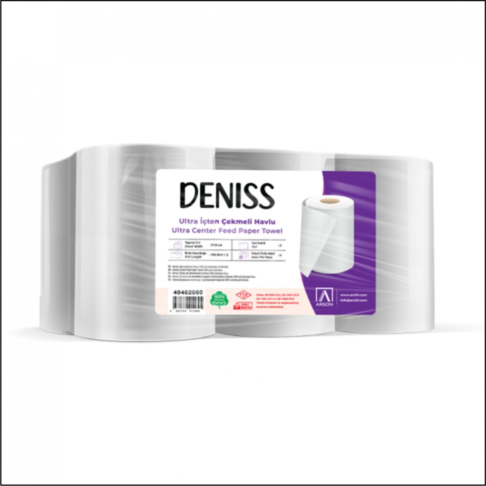 Deniss Ultra İçten Çekmeli Havlu 6 Kg - Koli Deniss Ultra İçten Çekmeli Havlu 6 Kg - Koli