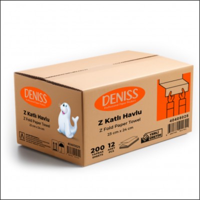 Deniss Z Katlı Havlu 23x24 cm 200 Yaprak